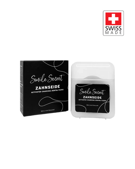 Activated charcoal dental floss